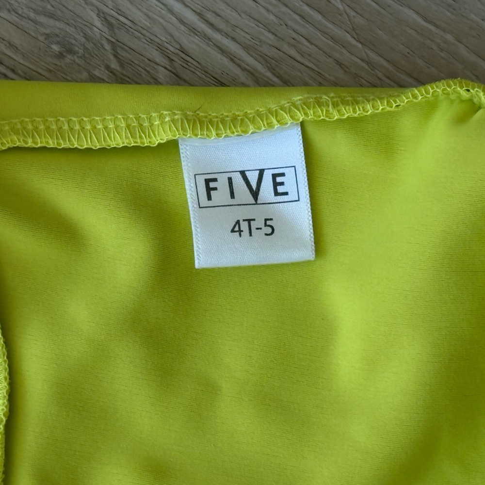 Girls Neon Yellow Dance Leotard with Skirt - Picture 4 of 4